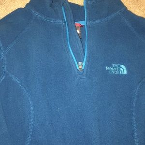 blue quarter zip north face jacket